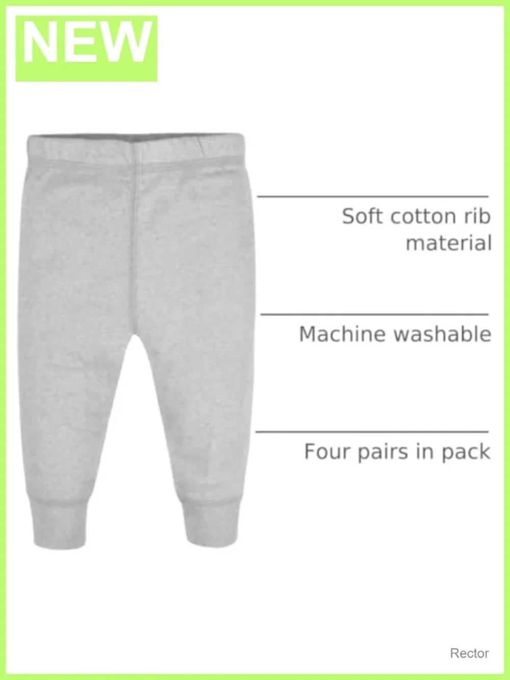 Baby Girls Active Pants Set 4-Pack Cotton Spandex Rib Knit Pull-On